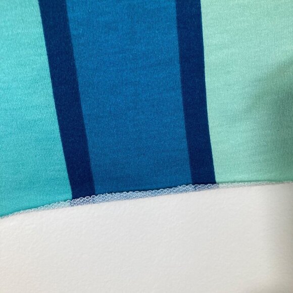 Womens Lularoe Striped Cut Off Sweat Shorts Green Blue M - Picture 5 of 7